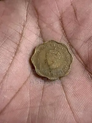 1944 Ceylon King George VI 2 Cents Antique Coin