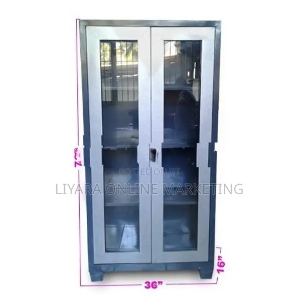 -New Steel Office Cupboard With Glass.