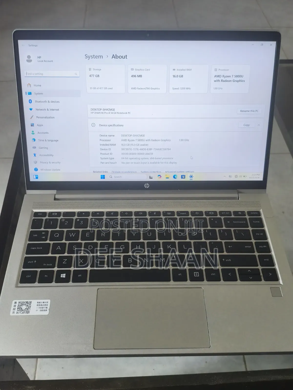 Laptop HP 16GB AMD Ryzen 7 SSD 512GB