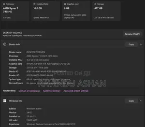 Laptop Asus TUF Gaming A15 16GB AMD Ryzen 7 SSD 512GB