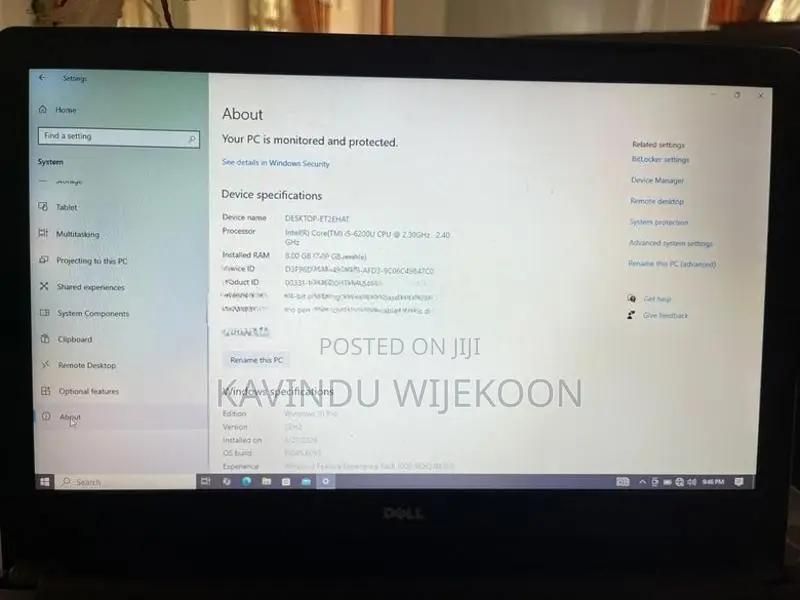 Dell i5 6th Gen Laptop / 8GB RAM 256GB SSD ( Kandy)⁠