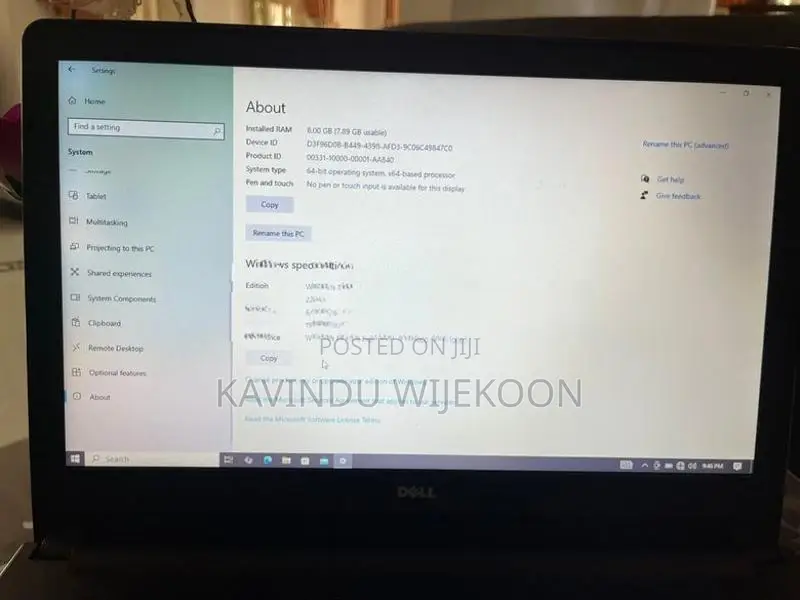 Dell i5 6th Gen Laptop / 8GB RAM 256GB SSD ( Kandy)⁠