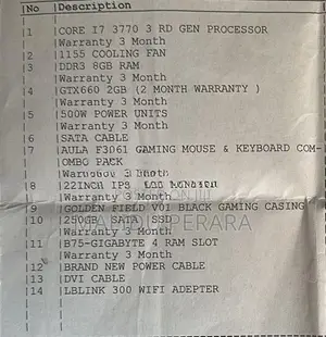 i7 3rd Gen Desktop PC