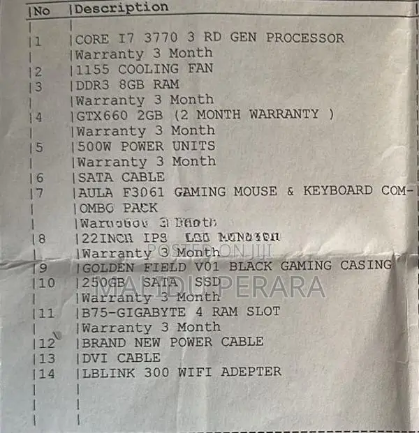 i7 3rd Gen Desktop PC