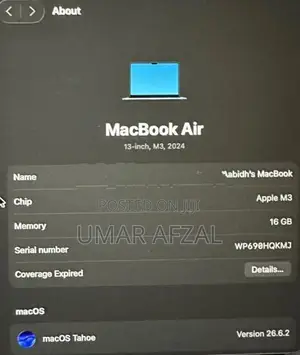 MacBook Air M3 13” 16GB/256GB