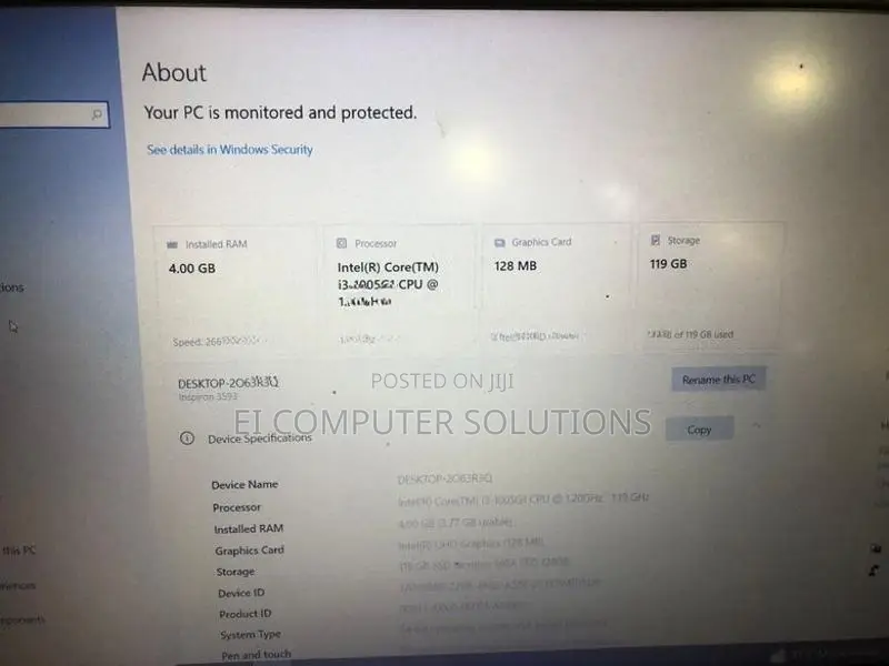 Inspiron 15 Dell Laptop i3 10th Gen