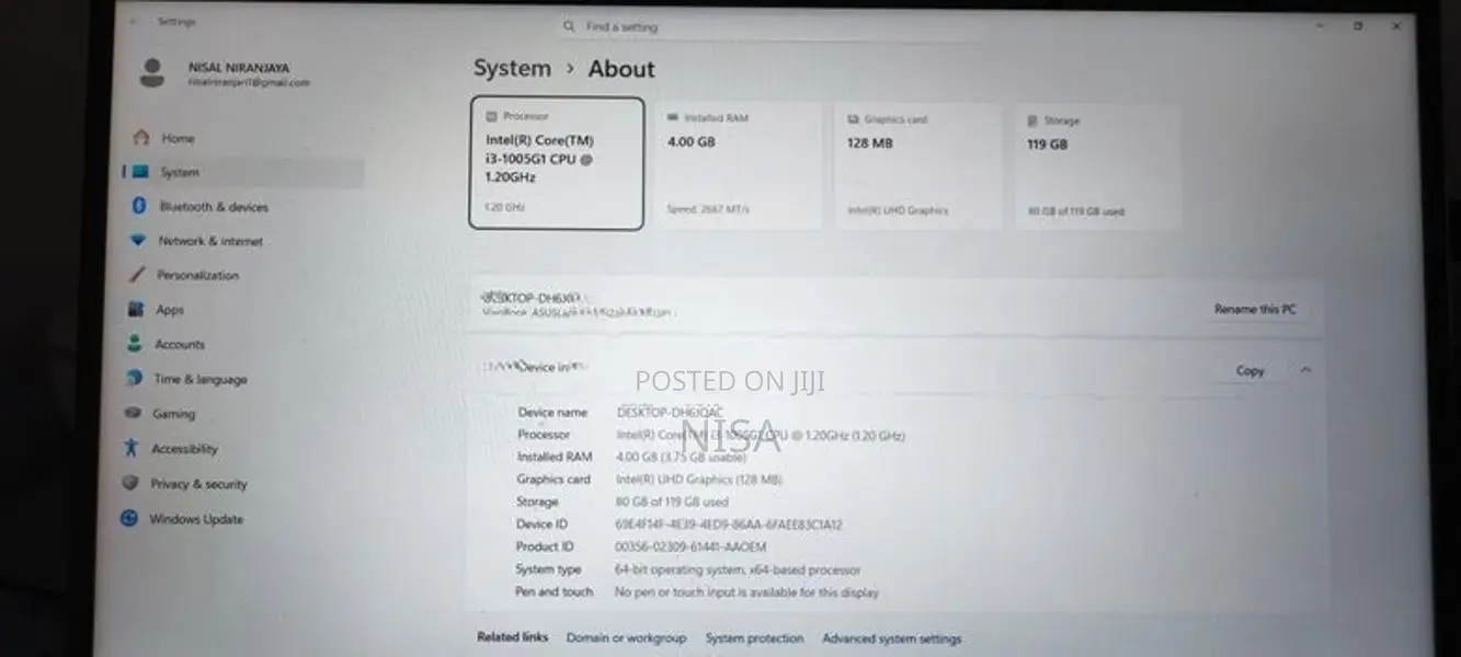ASUS I3 10TH Gen