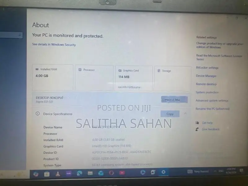 Desktop-9DKOPUN ,Black Used lap(Acer)