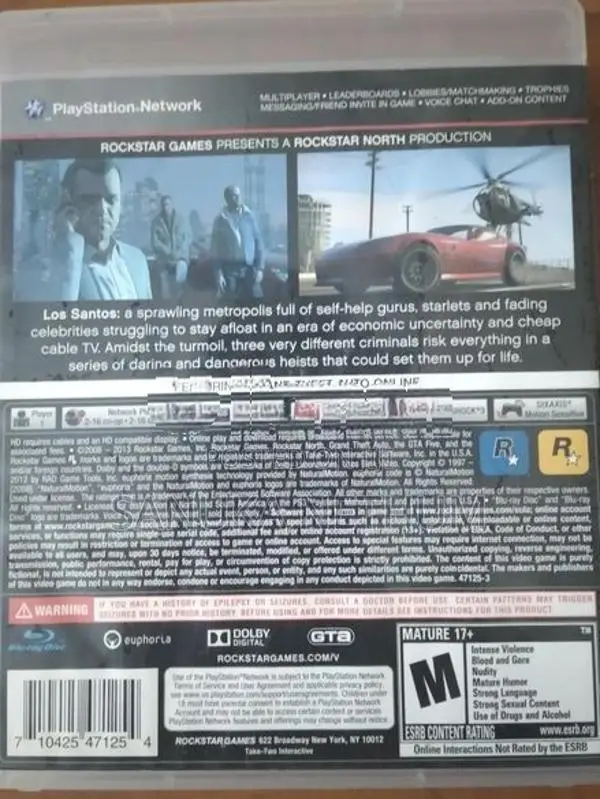 Sony PS3 GTA V Game Disc