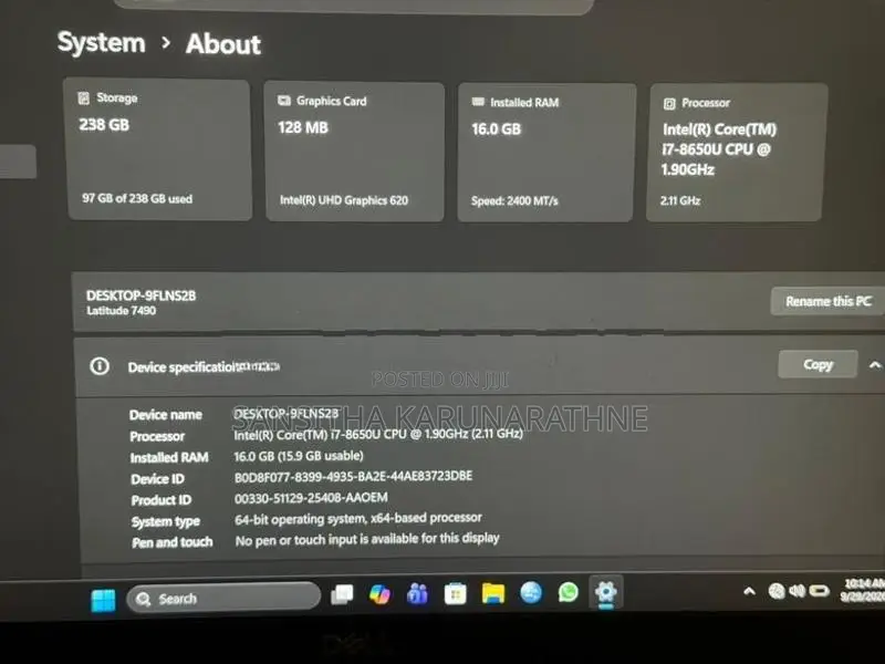 Dell i7 8th Gen