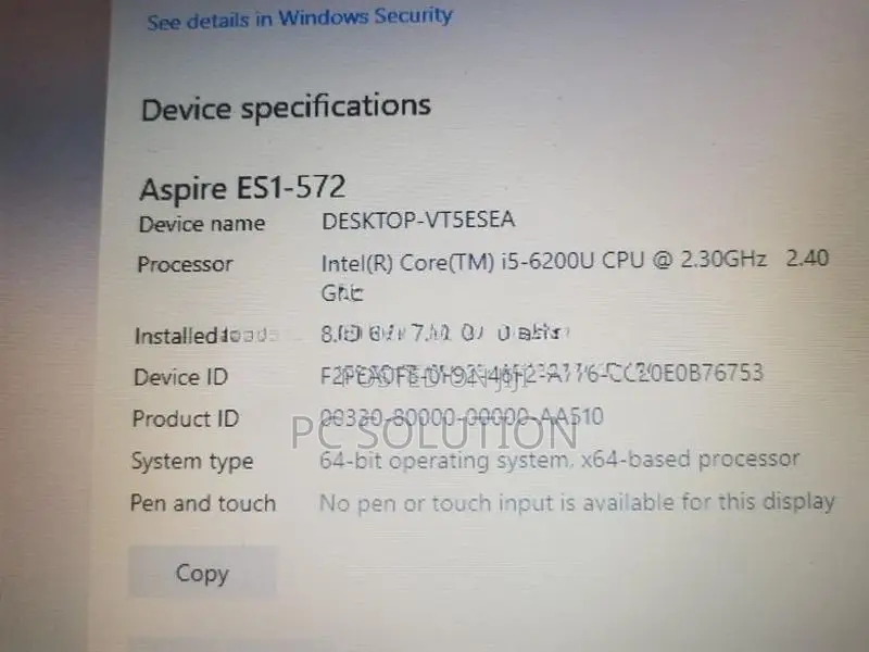 Acer Aspire Core i5 6Th Gen Laptop
