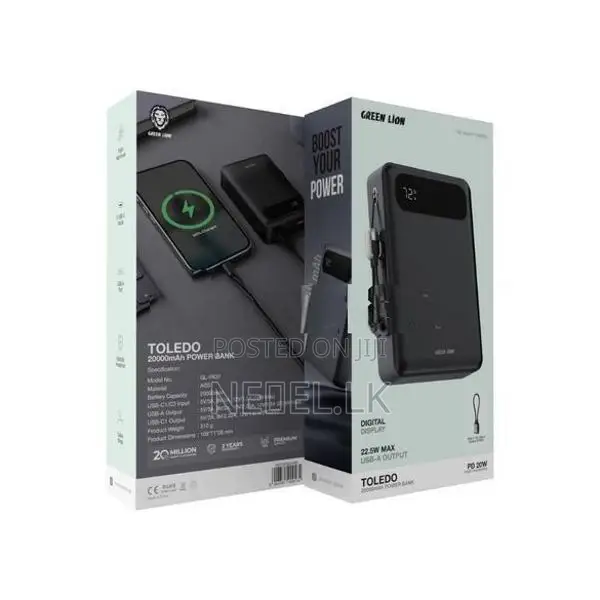 Green Lion Toledo Power Bank22.5w 20000mah