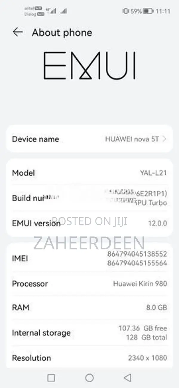 Huawei Nova 5T 8GB 128GB (Used)