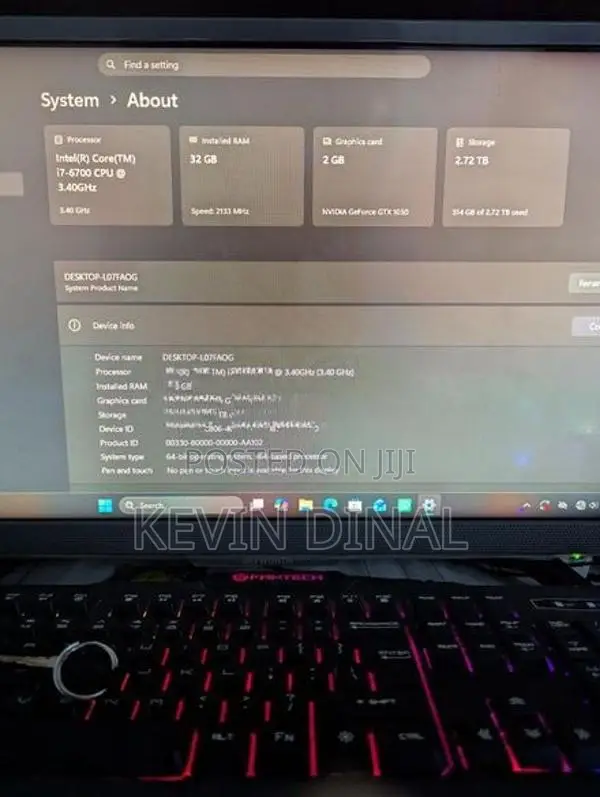 Intel Core i7 Gaming PC GTX 1050 2GB