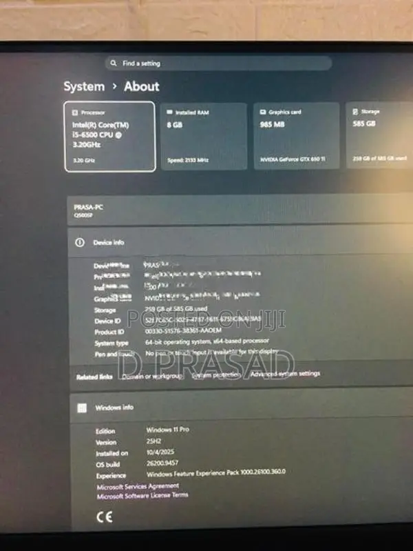 Intel i5 6th Gen Dual Monitor PC Setup