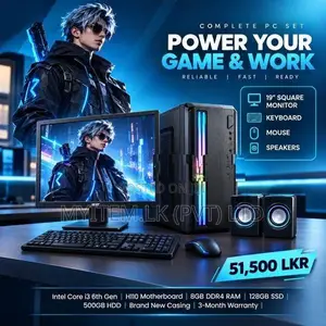 INTEL CORE I3 6TH GEN DDR4 8GB RAM 128GB SSD & 500 HDD FULL SET 19"