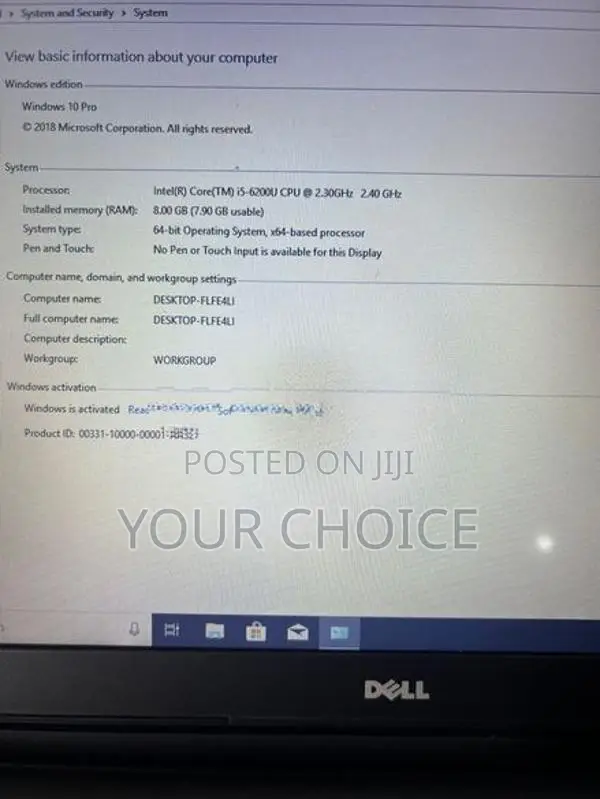 HP Dell Inspiron 5559 i5 6th Gen 2GB Graphics 8GB RAM 256GB SSD