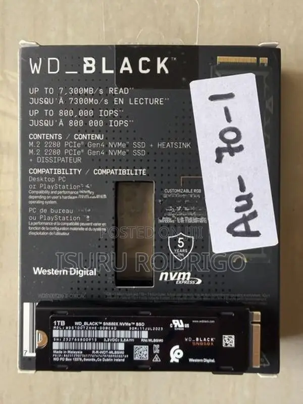 WD Black SN850X NVMe SSD With Heatsink – 1TB