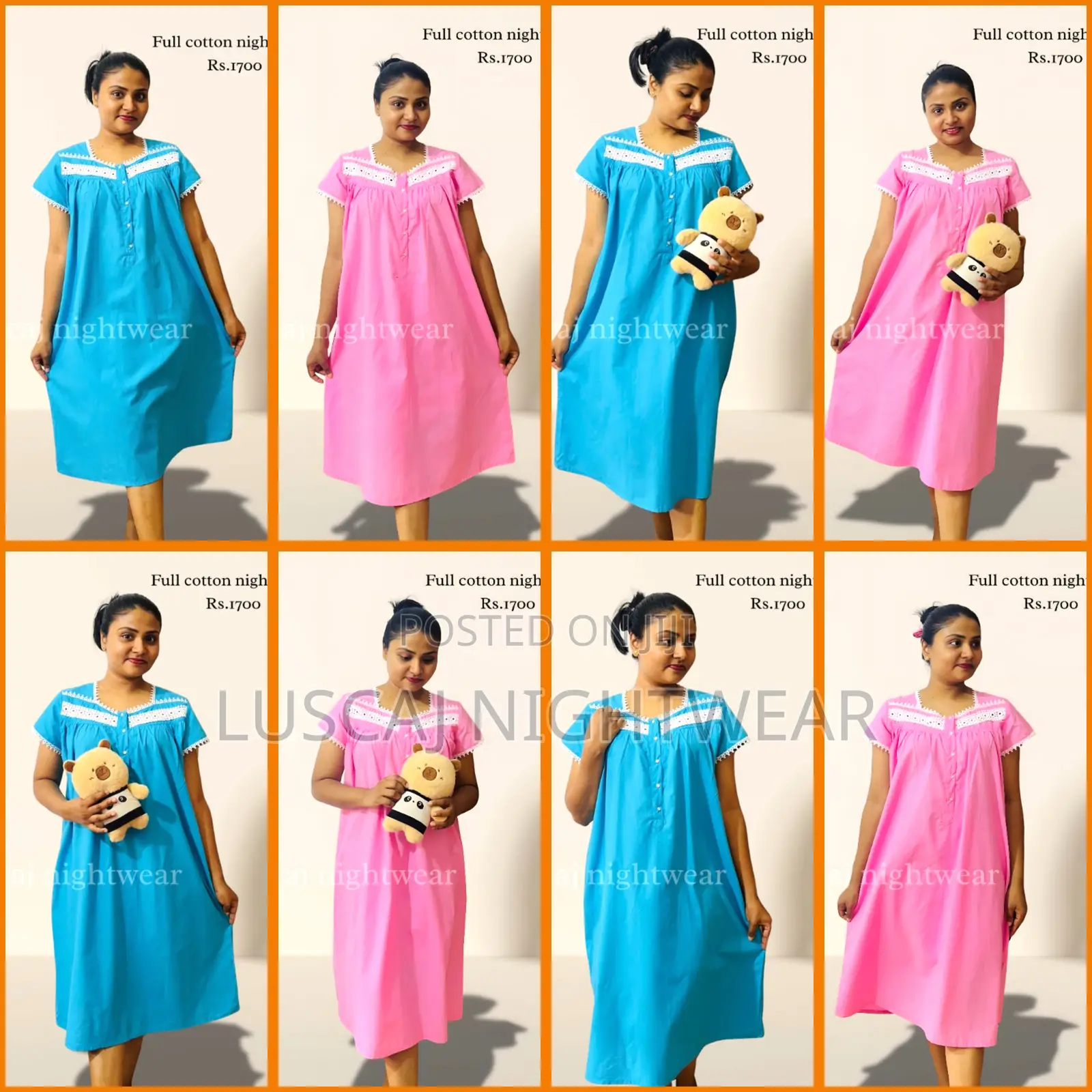 Luscaj Full Cotton Fabric Nighty