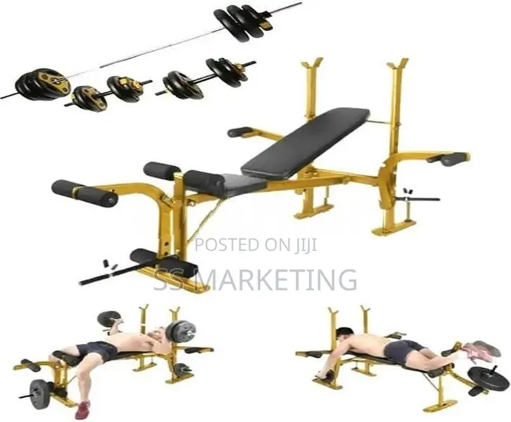 Brand New Bench Home Gym 20kg Weight Plate Barbel Set