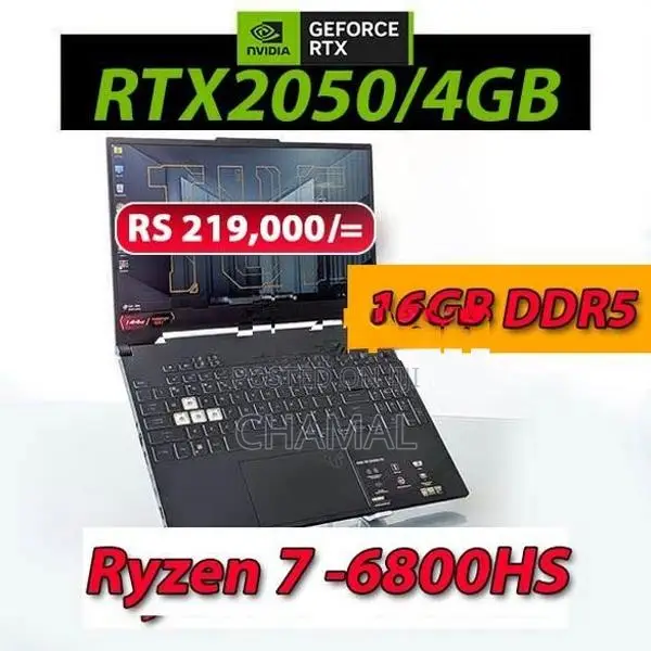 AMD Ryzen 7-6800HS\ 16GB DDR5 Ram\RTX™ 2050 / 4GB Graphics