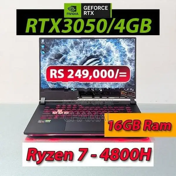 AMD Ryzen™ 7-4800H\16GB DDR4 Ram\ 512GB NVMe SSD\RTX 3050 / 4GB