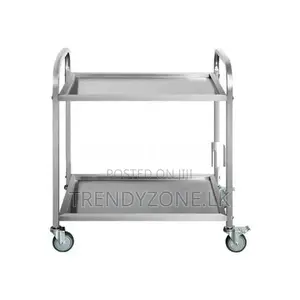 Stainless Steel Serving Trolley - 2 Shelf