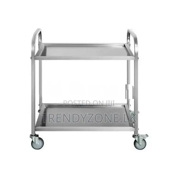 Stainless Steel Serving Trolley - 2 Shelf