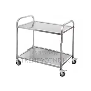 Stainless Steel Serving Trolley - 2 Shelf
