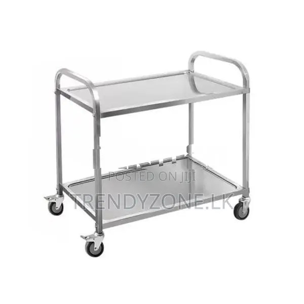 Stainless Steel Serving Trolley - 2 Shelf