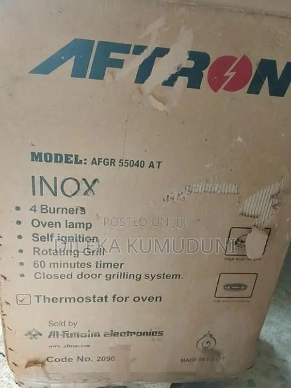 Aftron Afgr AT 4 Burner Gas Cooker With Oven