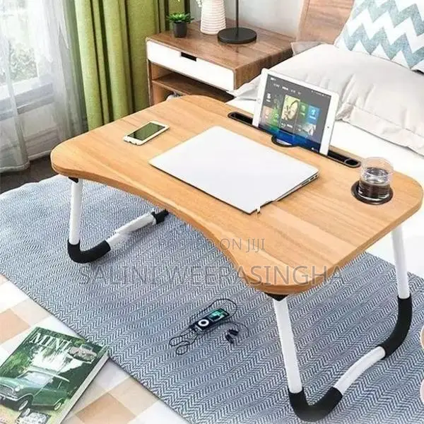 Folding Laptop Table - නැමිය හැකි පරිගණක මේසය Cup Holder සමග