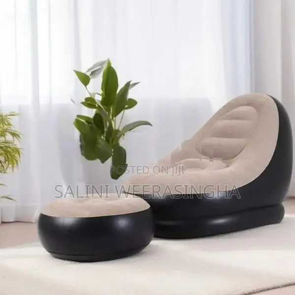 Inflatable Air Sofa With Foot Rest - Portable Chair