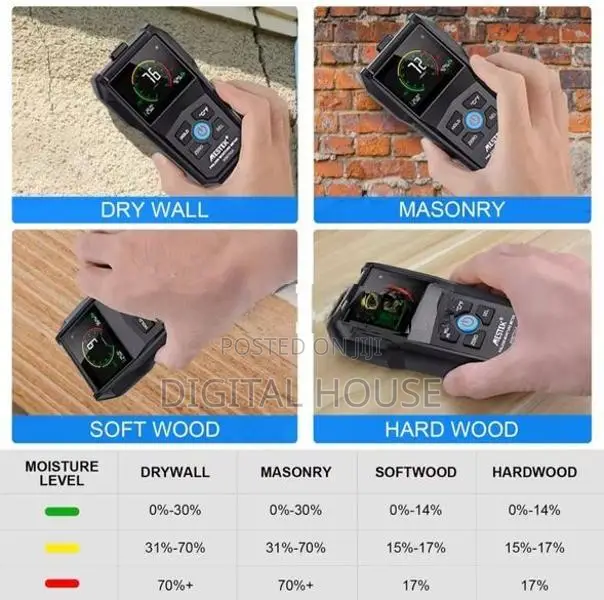Moisture Meter Digital 3in1 sensors model for Timber