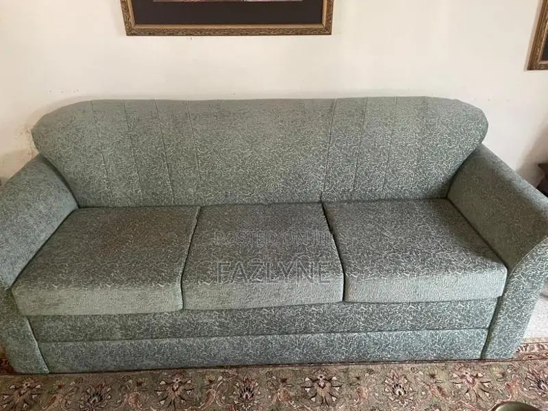 Reupholstered Don Carolis Sofa Set 3+1+1 + 2 Lamps