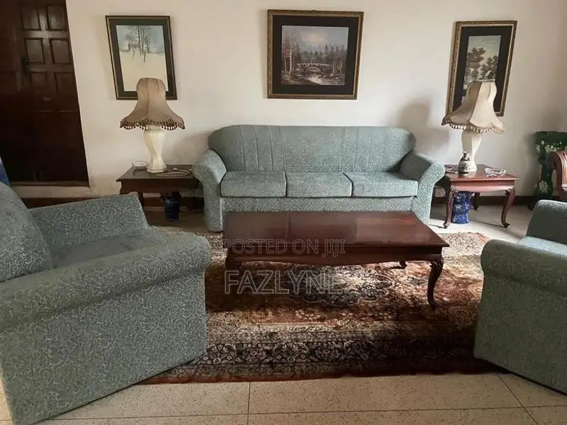 Reupholstered Don Carolis Sofa Set 3+1+1 + 2 Lamps
