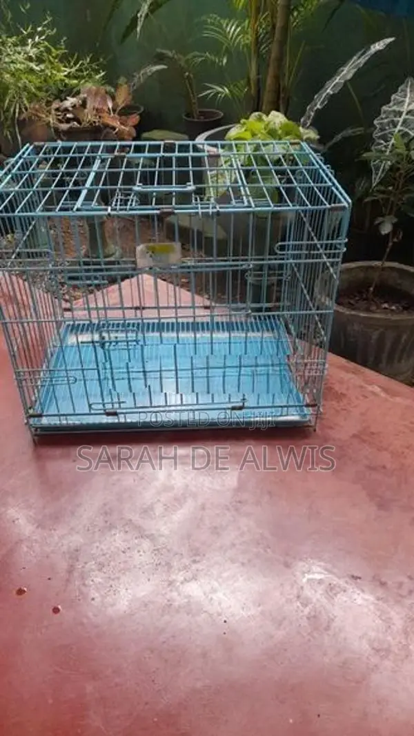 Dog Cage with Removable Tray (Blue)