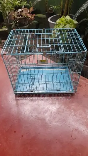 Dog Cage with Removable Tray (Blue)