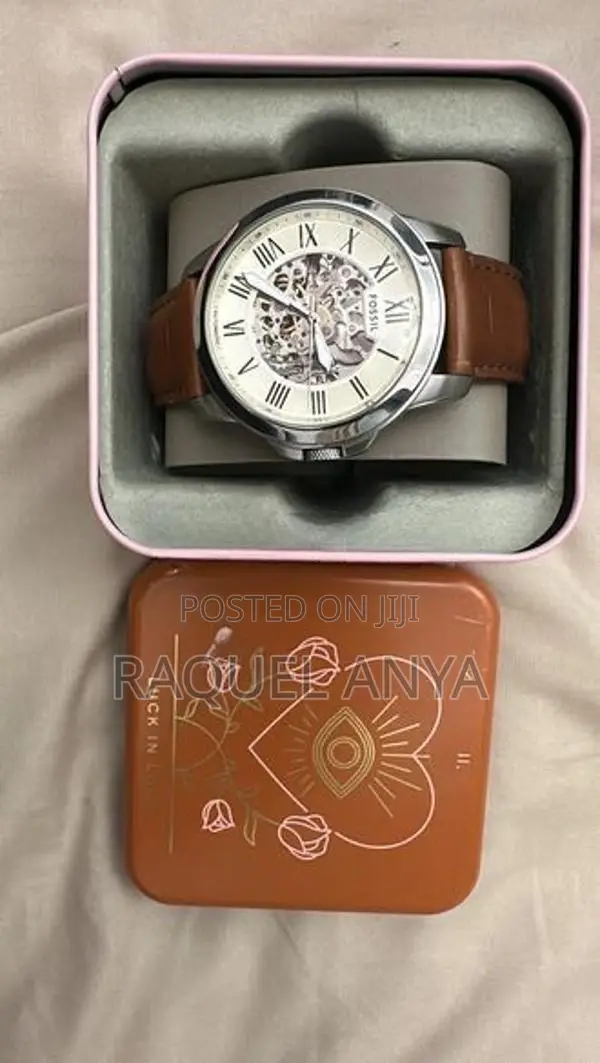 Fossil Grant 45mm Automatic Dark Brown Leather Watch (Dubai)