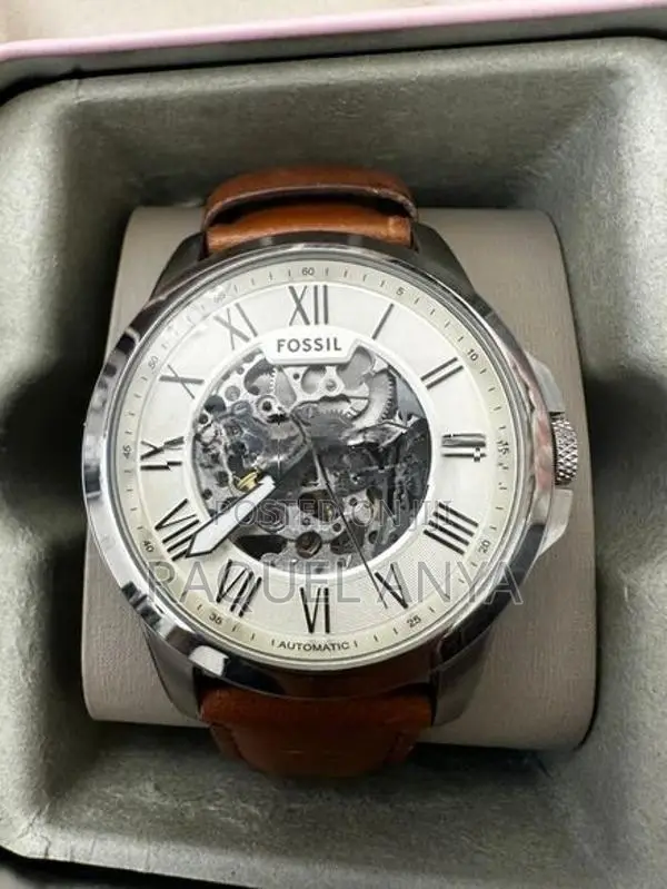 Fossil Grant 45mm Automatic Dark Brown Leather Watch (Dubai)