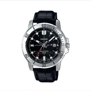 Casio Enticer MTP-VD01L-1EVUDF Black Dial Leather