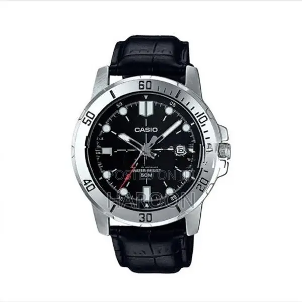 Casio Enticer MTP-VD01L-1EVUDF Black Dial Leather