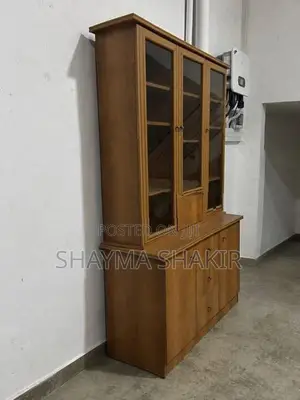 Wooden Display Cupboard with Glass Doors