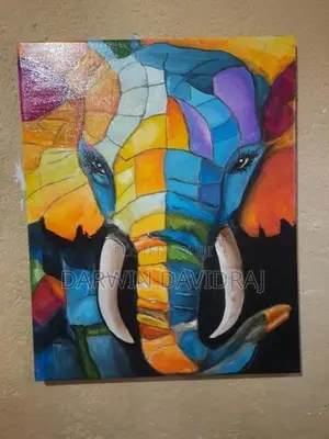 Srilankan Elephant Mosaic Model Handpainted Painting