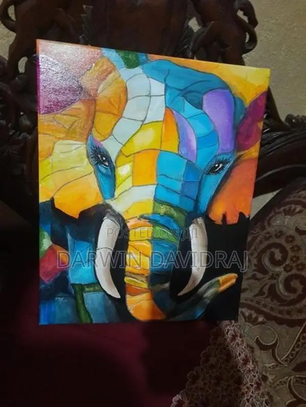 Srilankan Elephant Mosaic Model Handpainted Painting