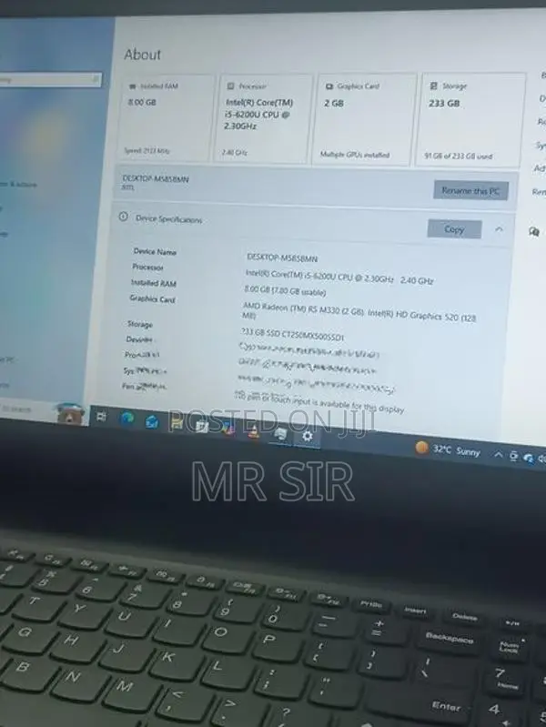 Lenovo i5 6th Gen Laptop 8GB RAM SSD Radeon 2GB
