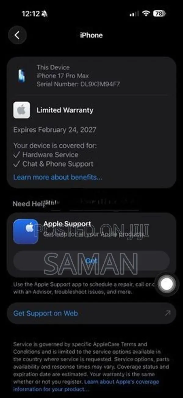 Apple iPhone 17 Pro Max (Used)