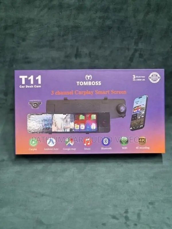 Tom Boss T113 Channel Car Dash Cam Smart Mirror Screen Wifi App Suppor