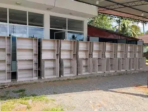 MODERN AMERICAN WHITE 5FT S/RK BOOK CUPBOARDS