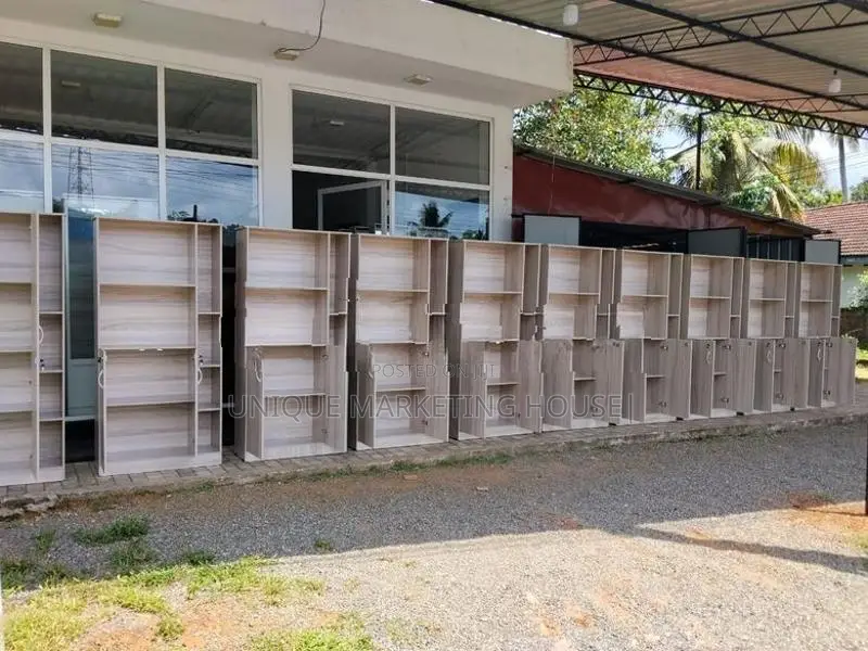 MODERN AMERICAN WHITE 5FT S/RK BOOK CUPBOARDS